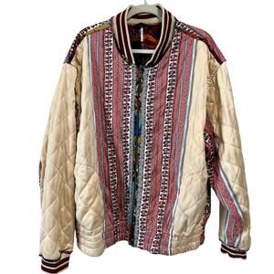 Free People Pandora Reversible Jacket NWT Quilted Patchwork Boho Bomber Coat